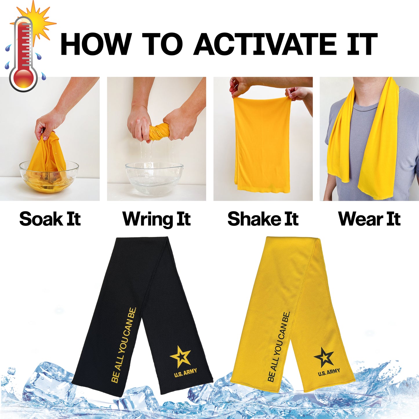 U.S. Army Sports Cooling Towel - 2 Pack
