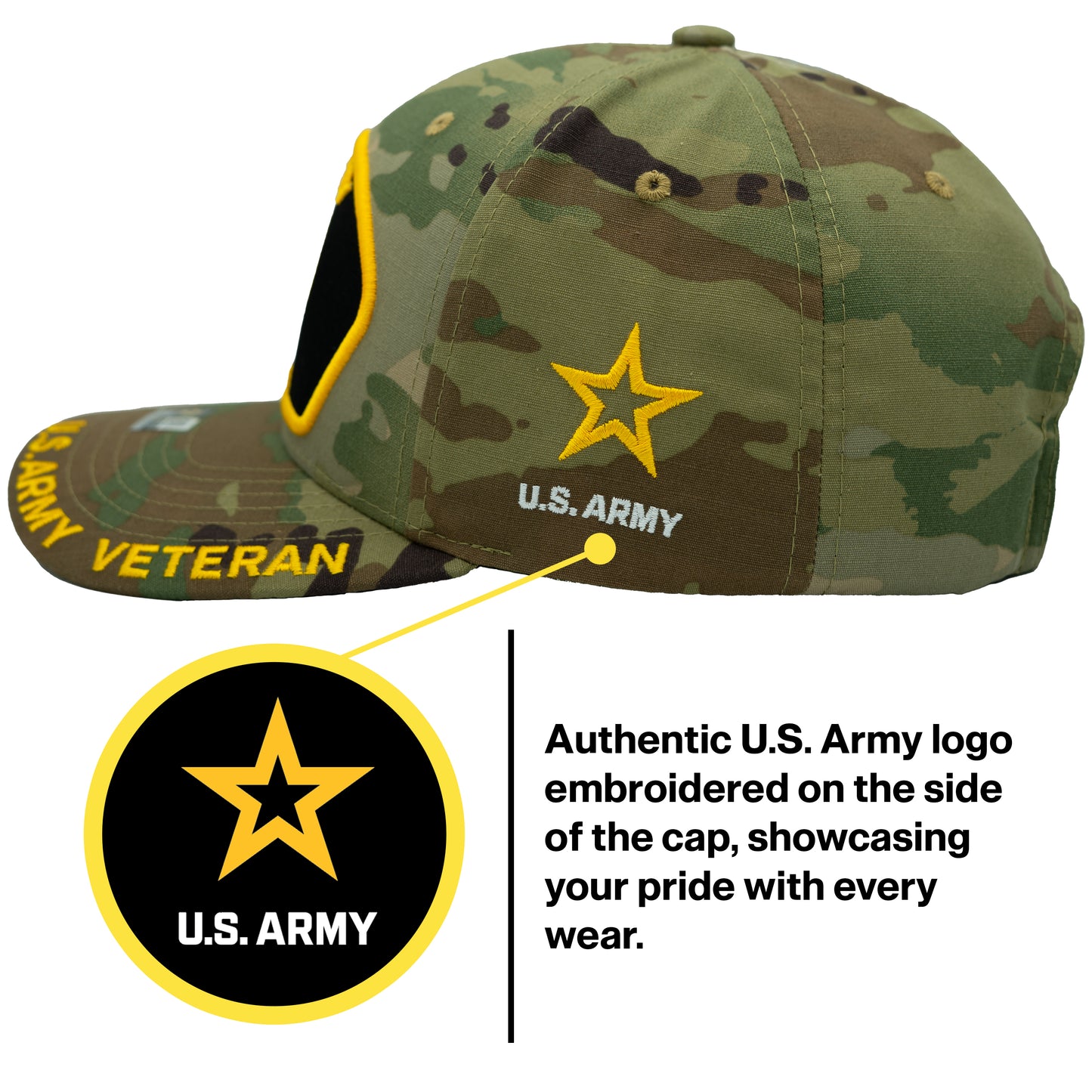 U.S. ARMY CAP, CAMO ARMY VETERAN