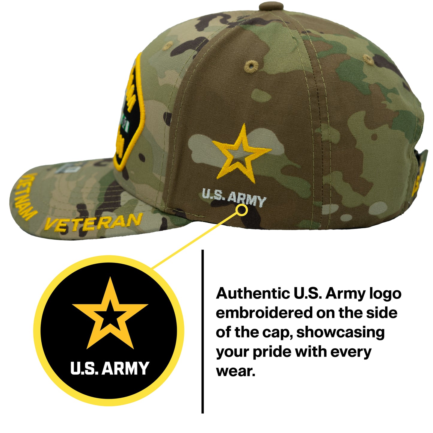 U.S. ARMY CAP, CAMO VIETNAM VETERAN