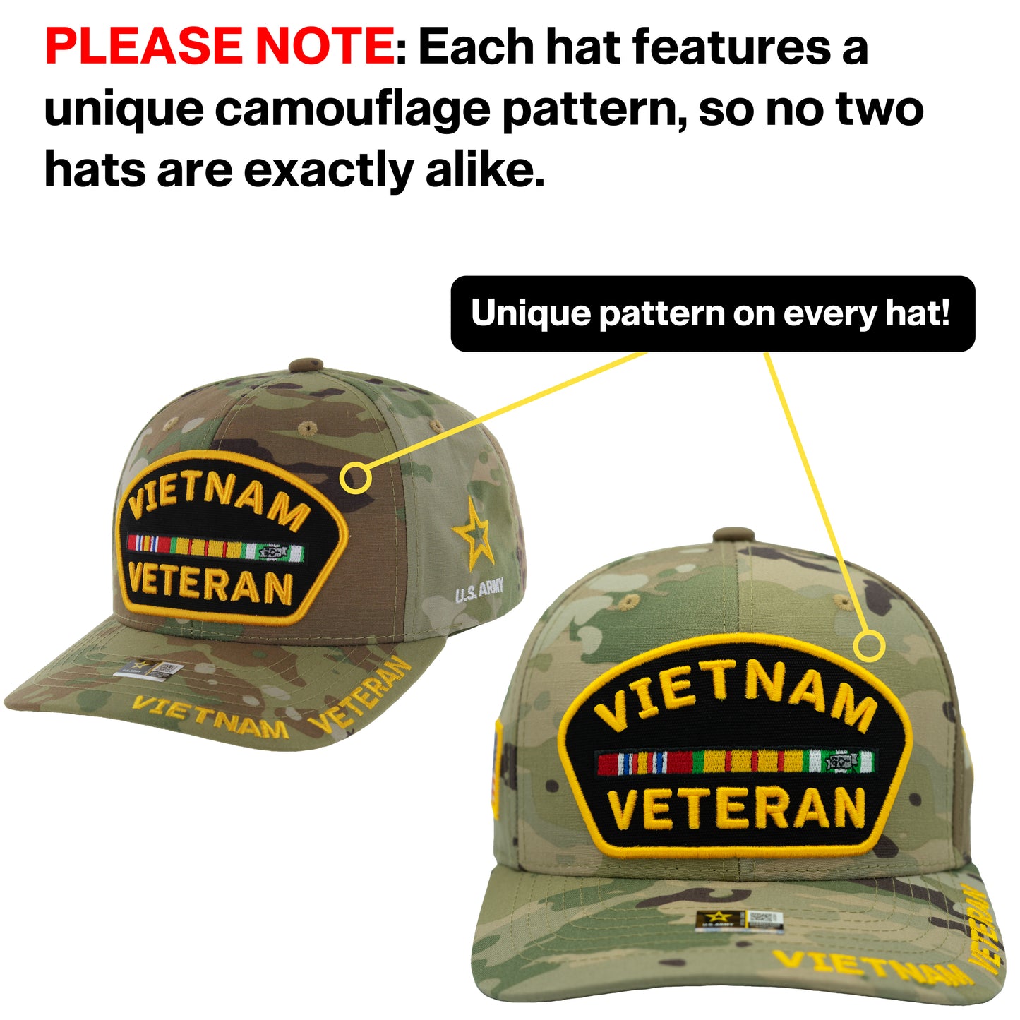 U.S. ARMY CAP, CAMO VIETNAM VETERAN