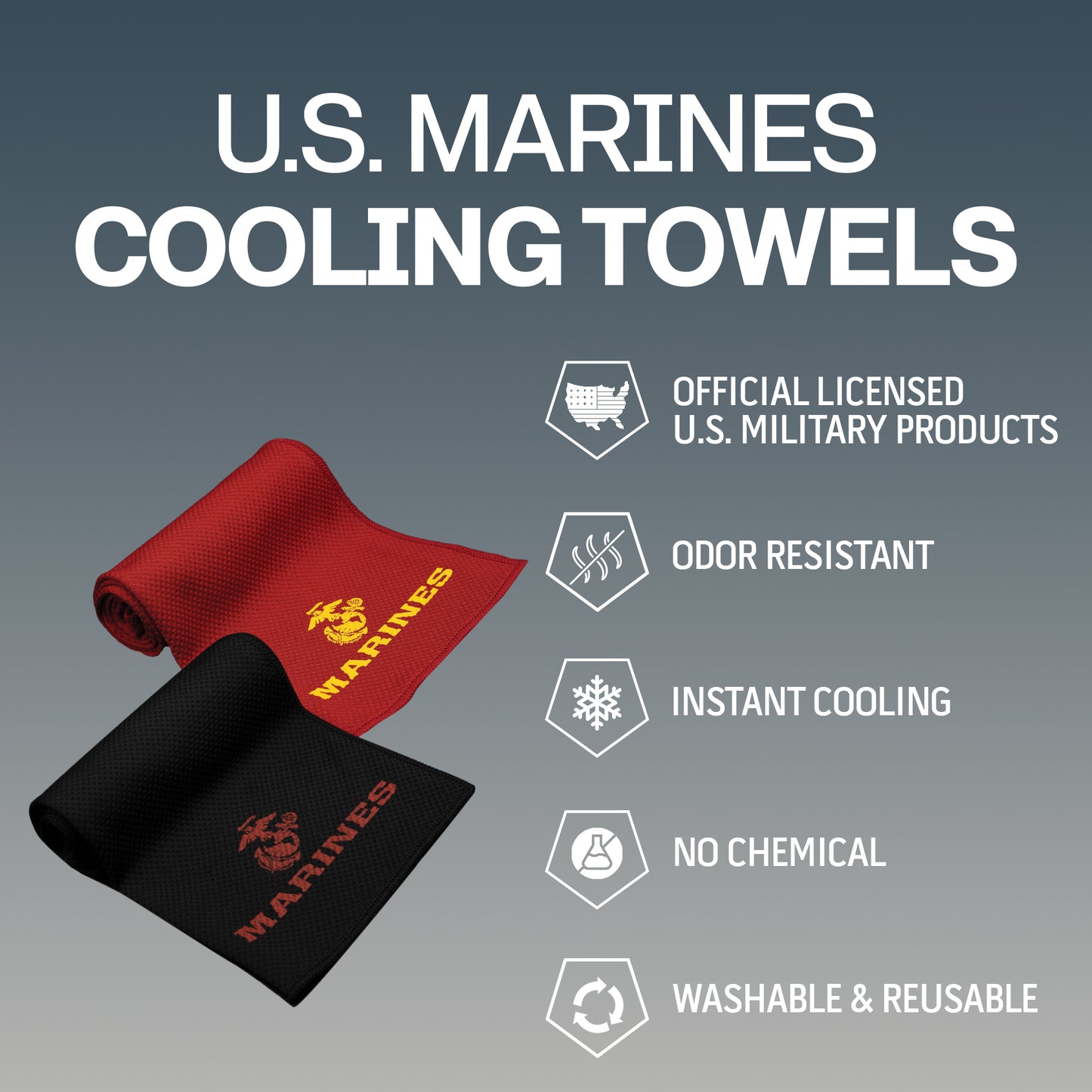 U.S. Marines Instant Cooling Towel - 2 Pack