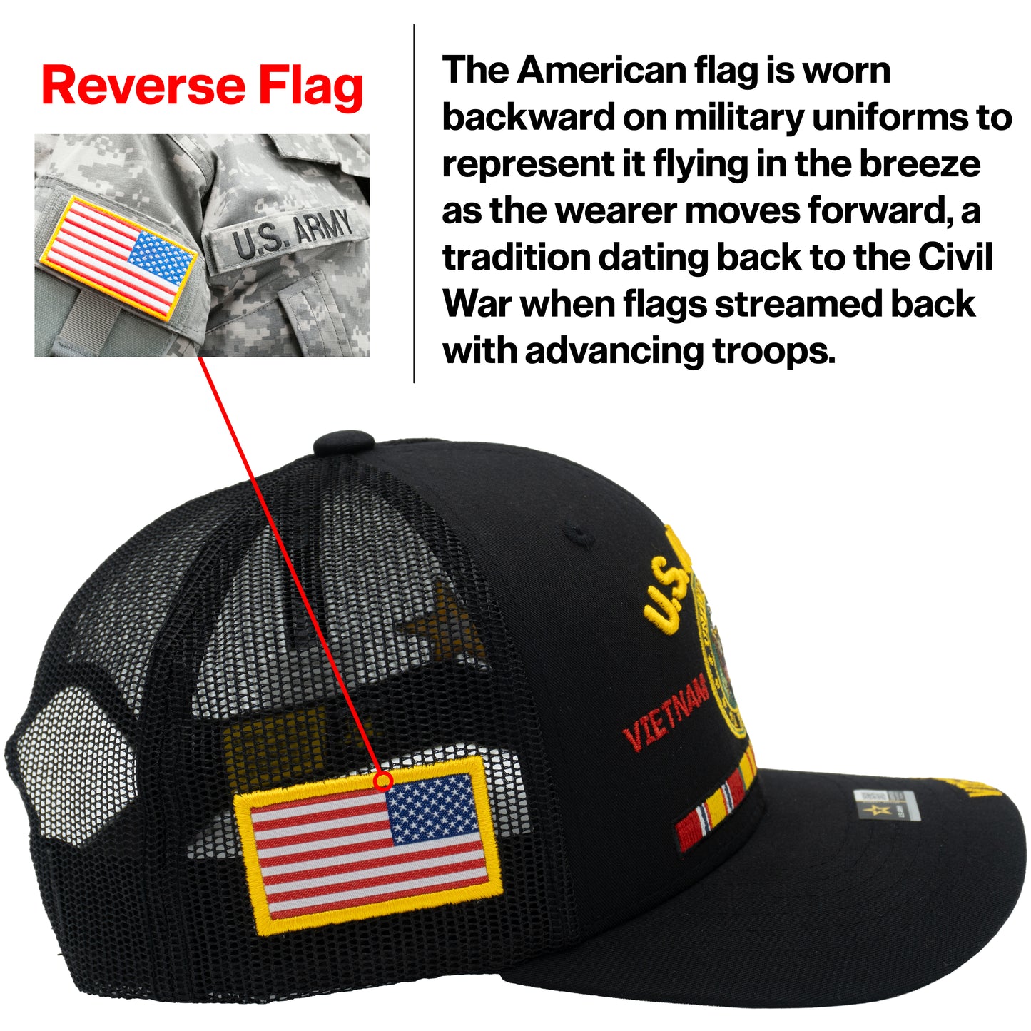 U.S. ARMY CAP, TRUCKER VIETNAM VETERAN