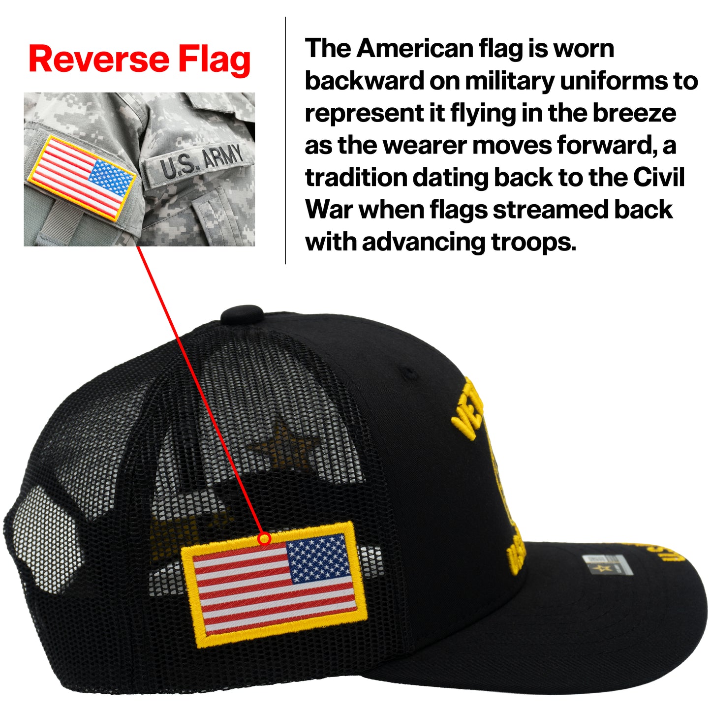 U.S. ARMY CAP, TRUCKER VETERAN SEAL