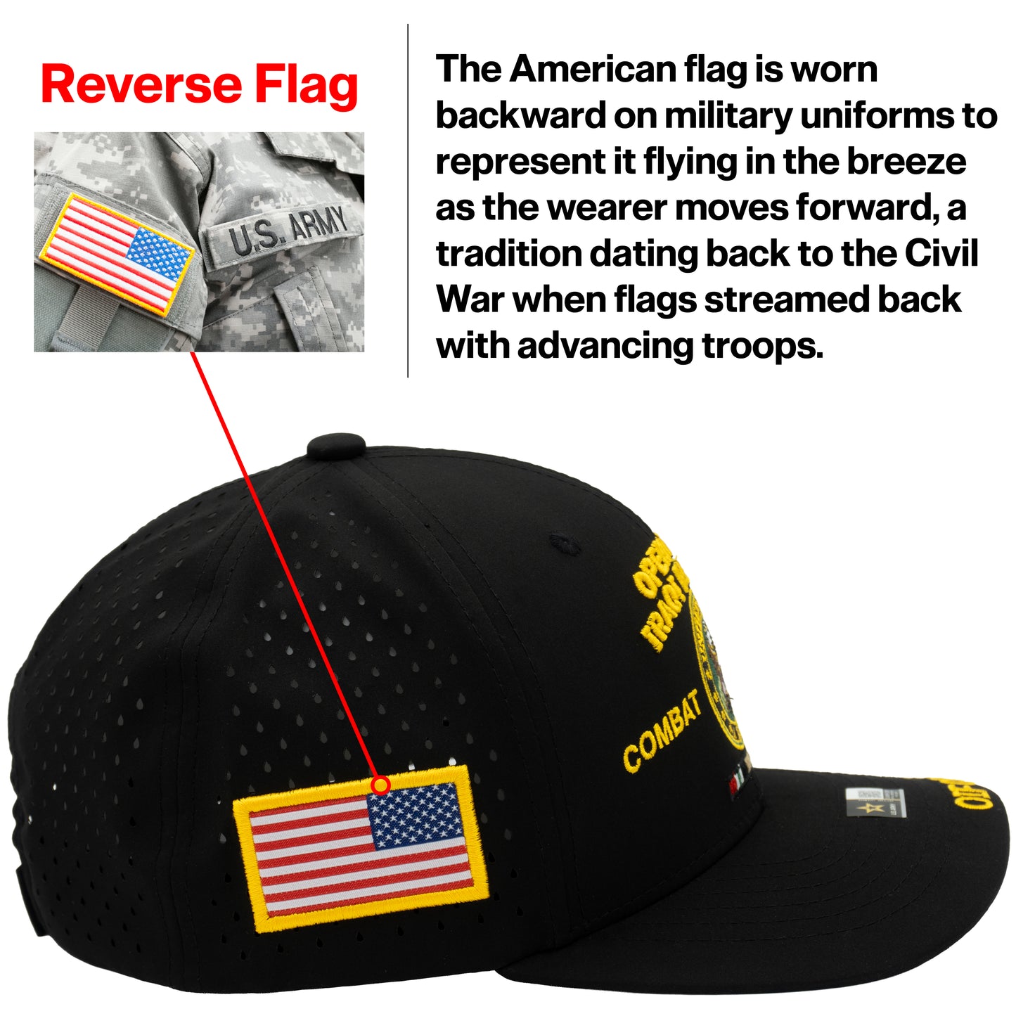U.S. ARMY CAP, PERFORATED OPERATION IRAQI FREEDOM VETERAN