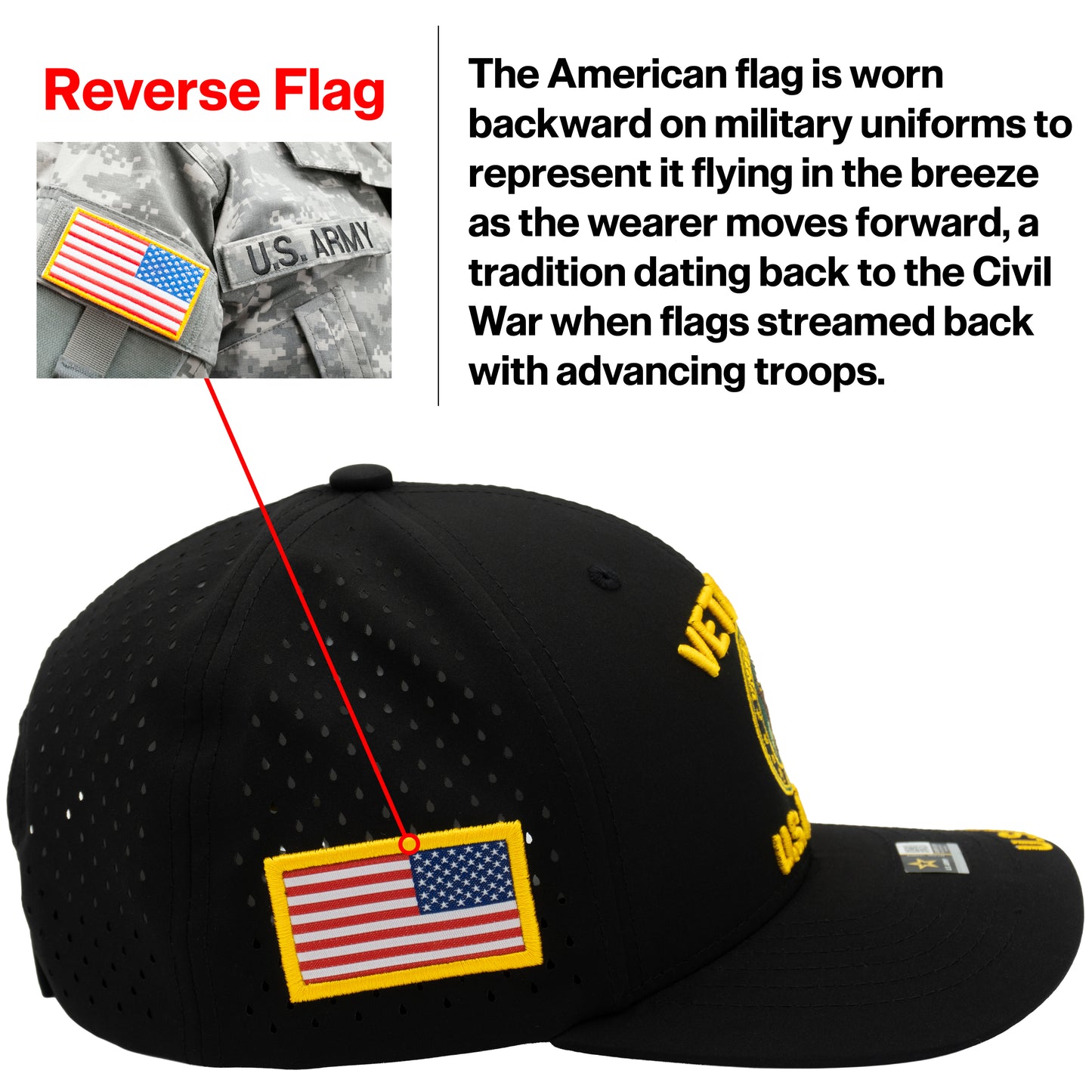 U.S. ARMY CAP, PERFORATED VETERAN SEAL