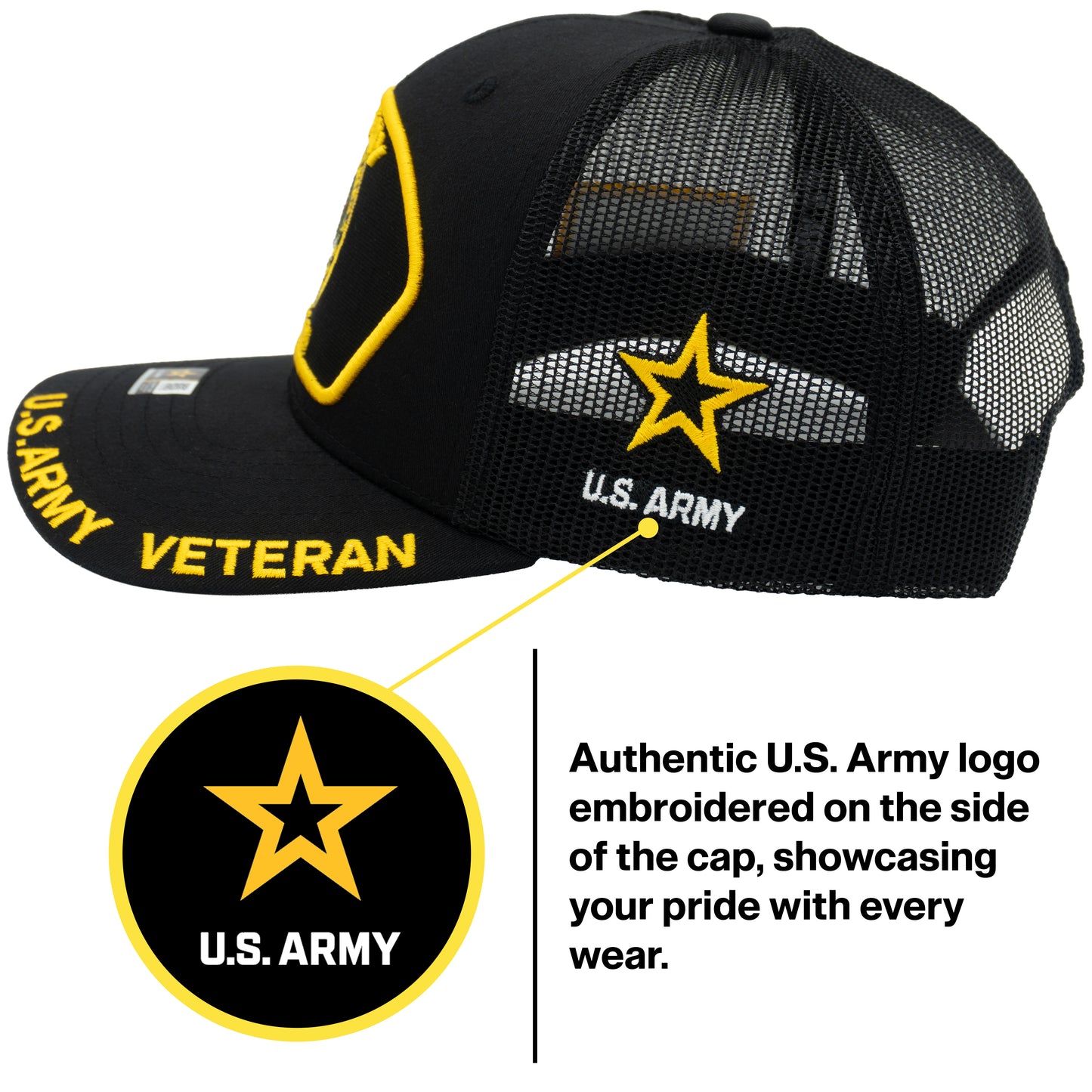 U.S. ARMY CAP, TRUCKER ARMY VETERAN