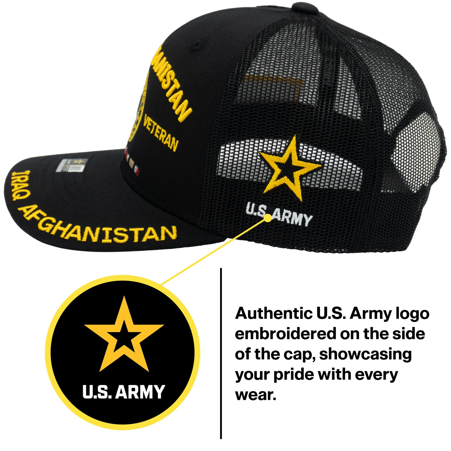 U.S. ARMY CAP, TRUCKER IRAQ AFGHANISTAN VETERAN
