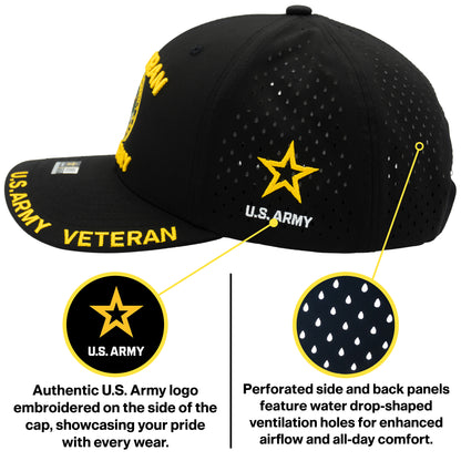 U.S. ARMY CAP, PERFORATED VETERAN SEAL