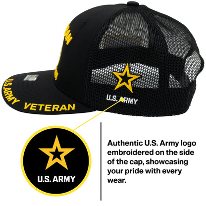 U.S. ARMY CAP, TRUCKER VETERAN SEAL