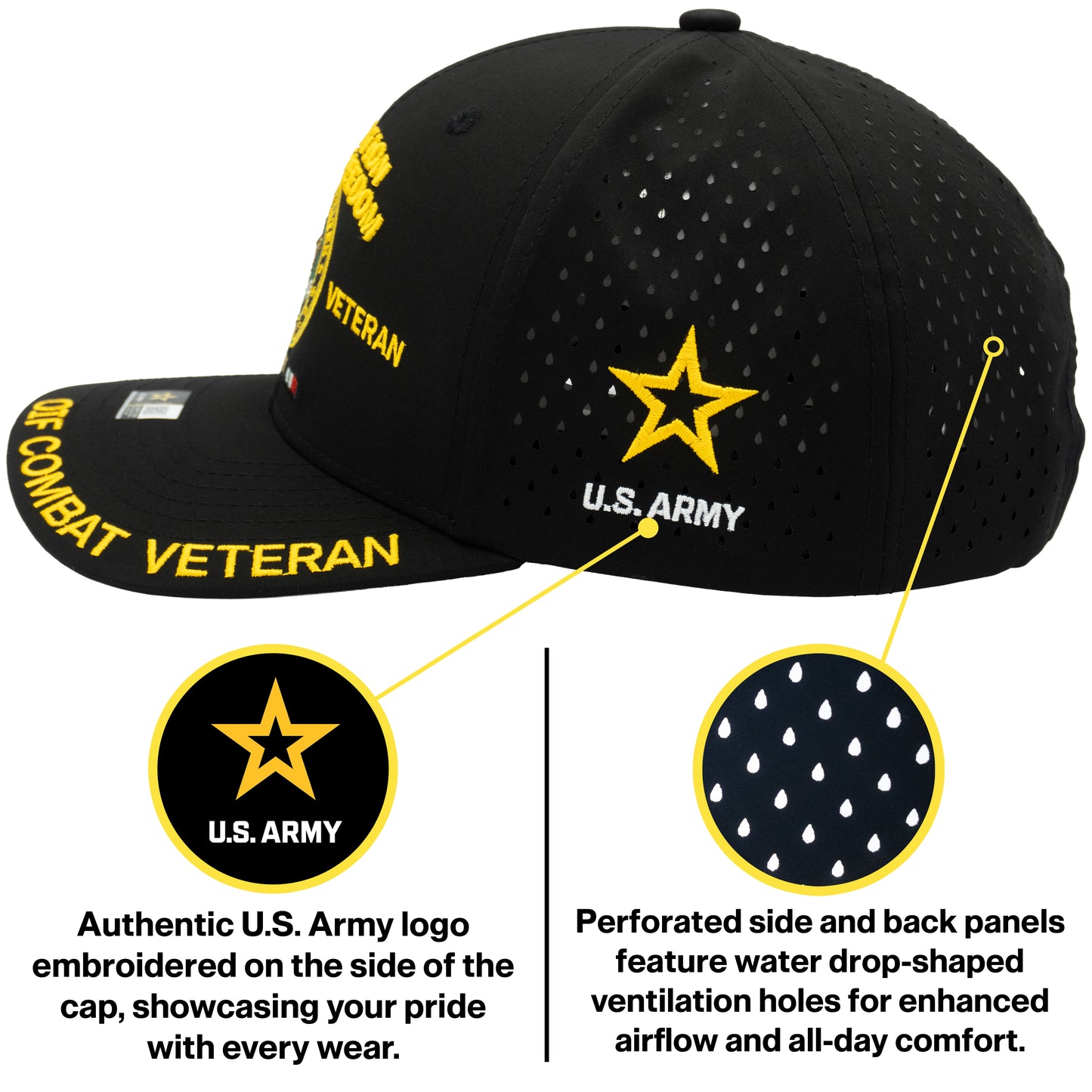 U.S. ARMY CAP, PERFORATED OPERATION IRAQI FREEDOM VETERAN