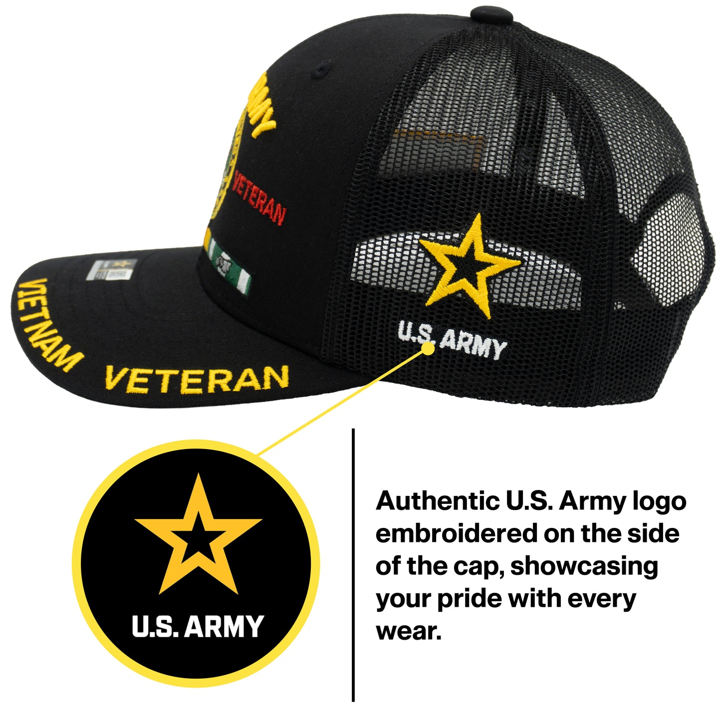 U.S. ARMY CAP, TRUCKER VIETNAM VETERAN