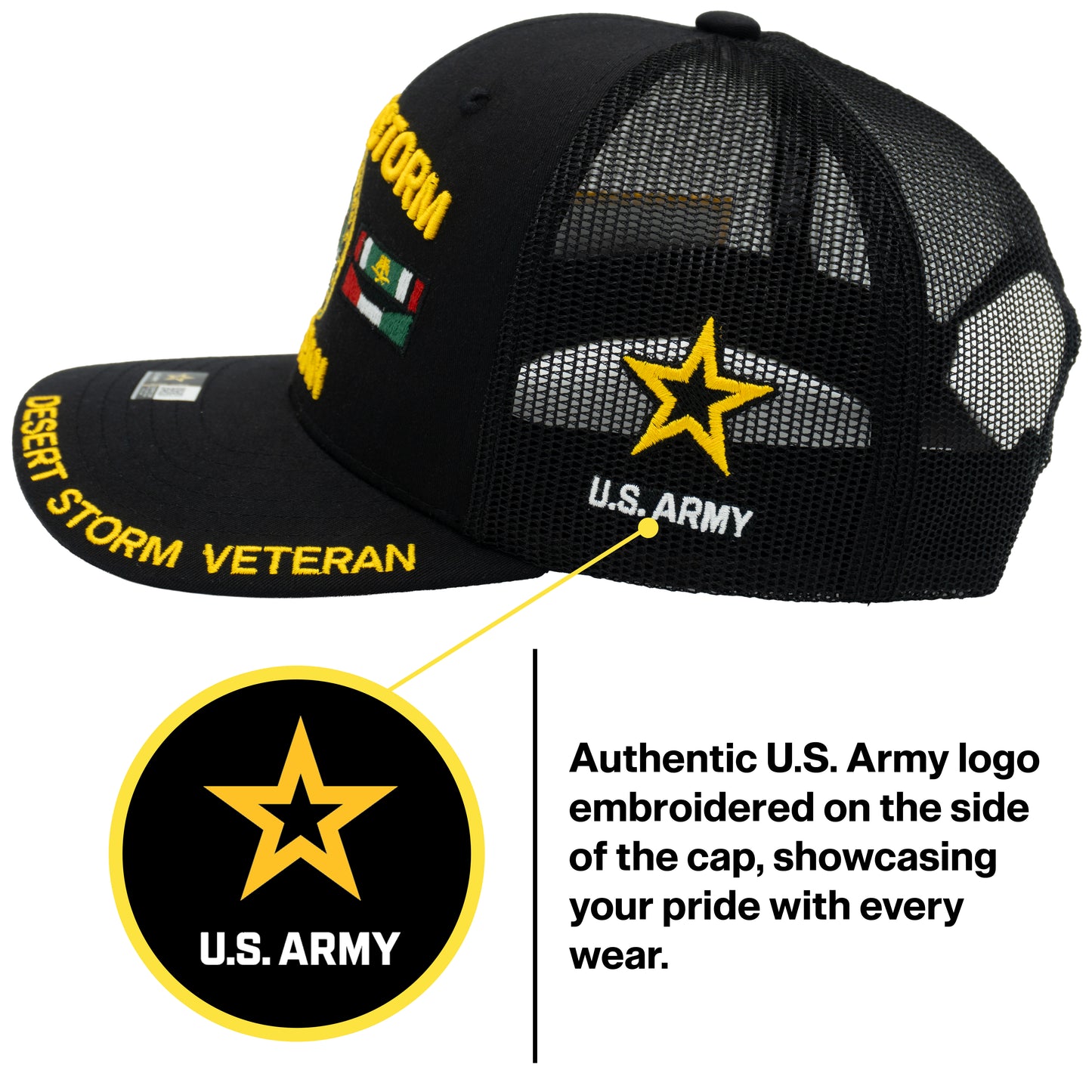 U.S. ARMY CAP, TRUCKER DESERT STORM VETERAN