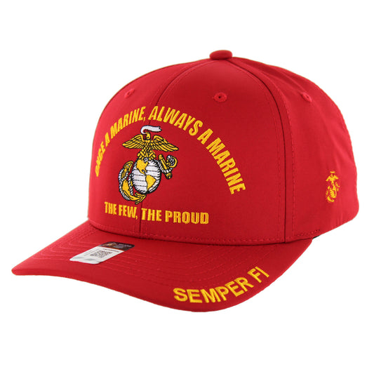 U.S. MARINES CAP, ONCE A MARINE, ALWAYS A MARINE , RED