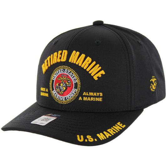 U.S. MARINES CAP, RETIRED MARINE , BLACK
