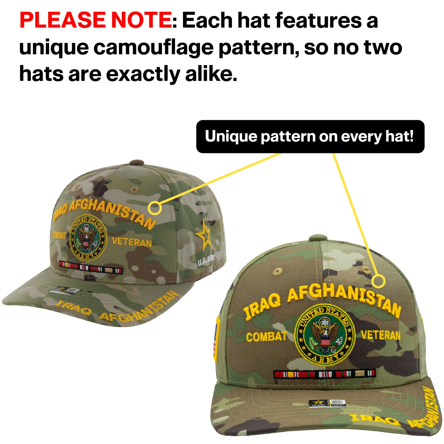 U.S. ARMY CAP, CAMO IRAQ AFGHANISTAN COMBAT VETERAN