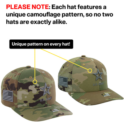 U.S. ARMY CAP, CAMO STAR LOGO (GREY)